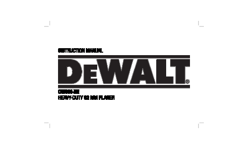 DeWalt Planer DW680-XE User Manual