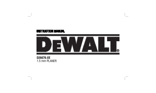 DeWalt Planer D26676-XE User Manual