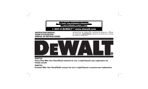 DeWalt Miter Saw Stand DW7231 User Manual