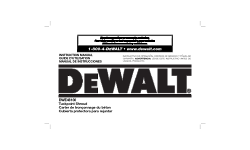 DeWalt Lawn Sweeper DWE46100 User Manual