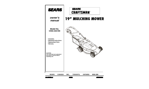 DeWalt Lawn Mower C935-355190 User Manual