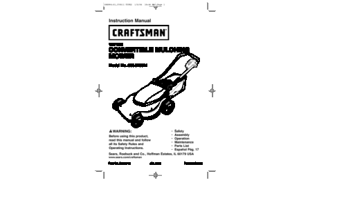 DeWalt Lawn Mower 900.370511 User Manual