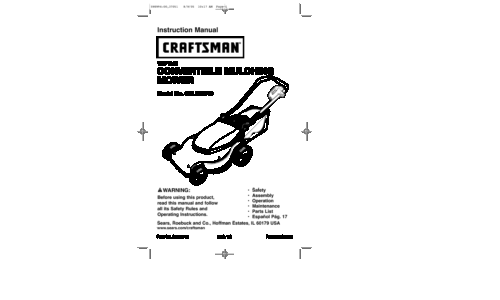 DeWalt Lawn Mower 900.37051 User Manual