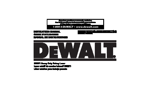 DeWalt Laser Level DW071 User Manual