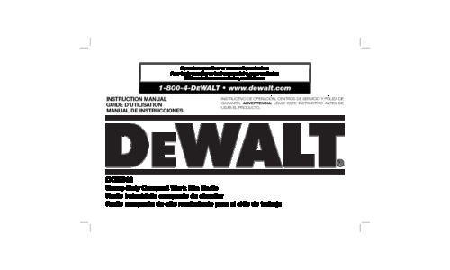 DeWalt Jobsite Radio DCR018 User Manual