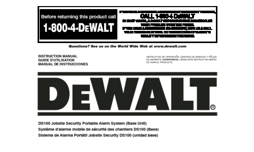 DeWalt Home Security System DS100 User Manual