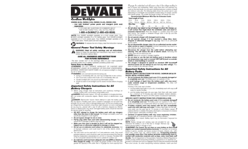 DeWalt Home Safety Product DW904 User Manual