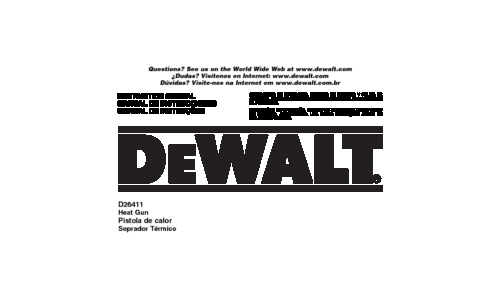 DeWalt Heat Gun D26411 User Manual