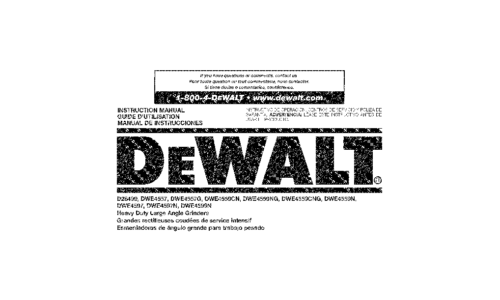 DeWalt Grinder DWE4559CN User Manual