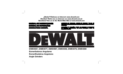 DeWalt Grinder DWE4557 User Manual