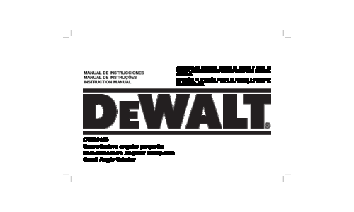 DeWalt Grinder DWE4120 User Manual