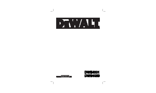 DeWalt Grinder DWE4001 User Manual