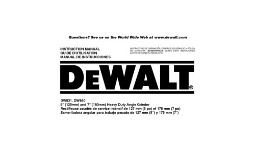 DeWalt Grinder DW840K User Manual