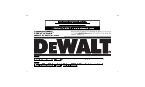 DeWalt Grinder DW758 User Manual