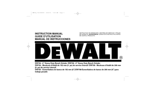 DeWalt Grinder DW756 User Manual