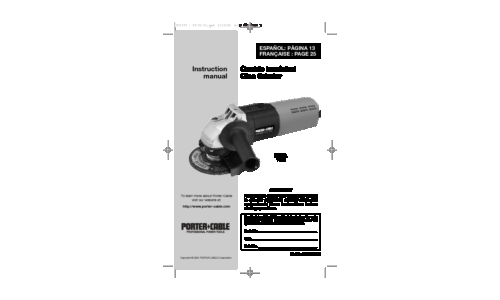 DeWalt Grinder 7408 User Manual