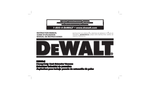 DeWalt Dust Collector Dwy102 User Manual