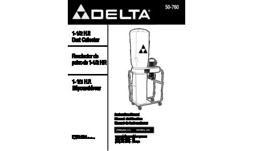 DeWalt Dust Collector 50-760 User Manual