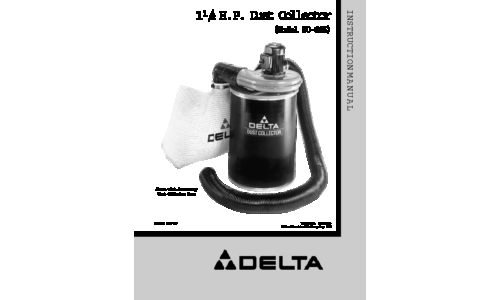 DeWalt Dust Collector 50-665 User Manual