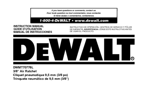 DeWalt Drill DWMT70776L User Manual