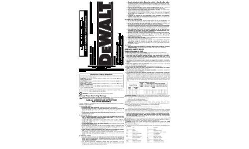 DeWalt Drill DWE5010 User Manual