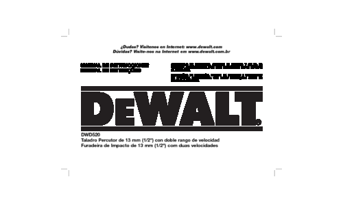 DeWalt Drill DWD520 User Manual