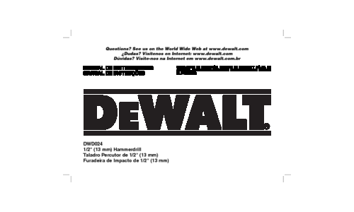 DeWalt Drill DWD024 User Manual