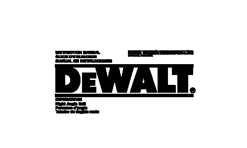 DeWalt Drill DW160 User Manual