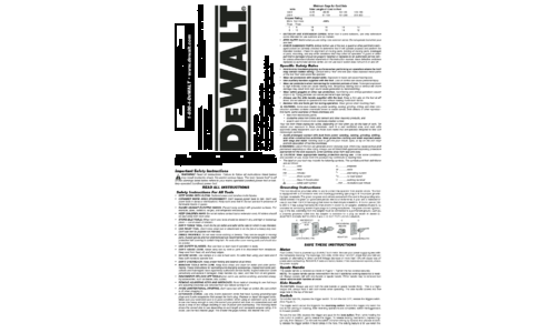 DeWalt Drill DW131 User Manual