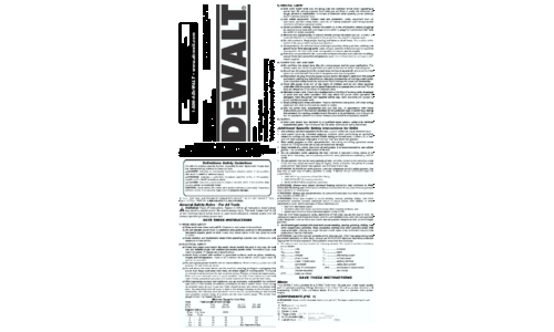 DeWalt Drill DW120K User Manual