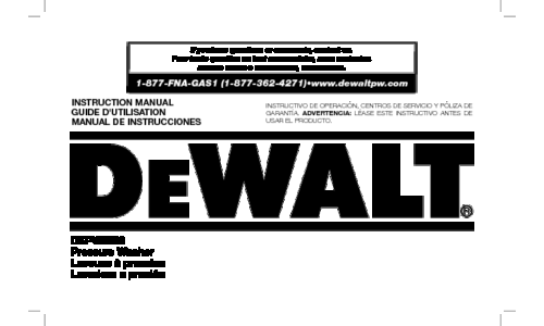 DeWalt DXPW3228 User Manual