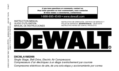 DeWalt DXCMLA1682066 User Manual