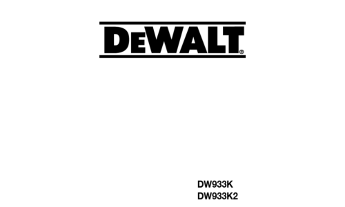 DeWalt DW933K User Manual