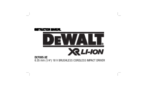 DeWalt DCF895-XE User Manual