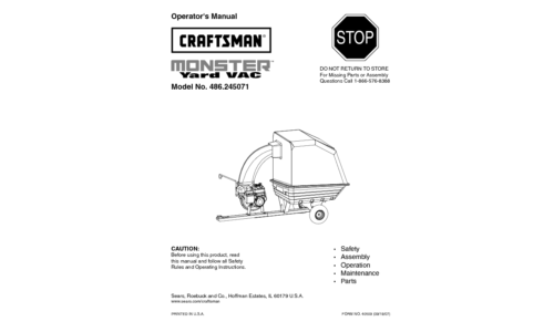 Craftsman Yard Vacuum 486.245071 User Manual