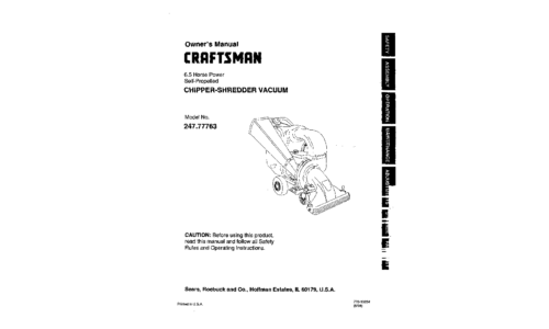 Craftsman Yard Vacuum 247.77763 User Manual