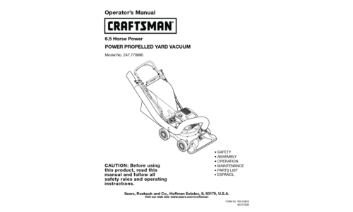 Craftsman Yard Vacuum 247.77099 User Manual