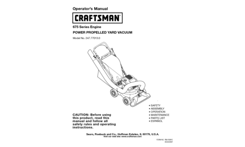 Craftsman Yard Vacuum 247.77013.0 User Manual