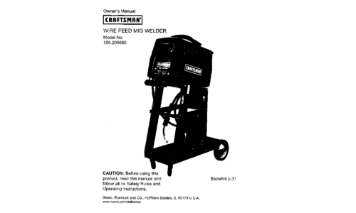 Craftsman Welder 196.20569 User Manual