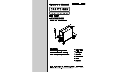 Craftsman Welder 117.205710 User Manual