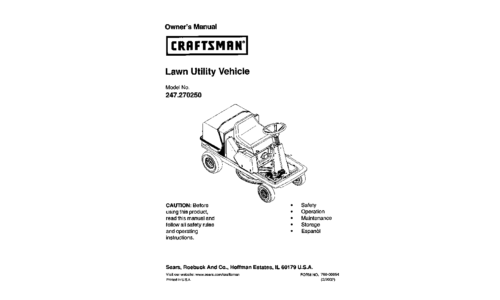 Craftsman Utility Vehicle 247 User Manual