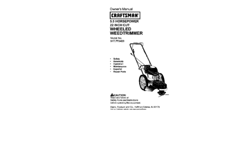 Craftsman Trimmer 917.773423 User Manual