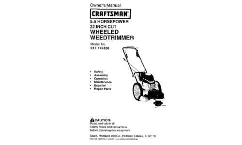 Craftsman Trimmer 917.77342 User Manual