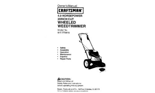 Craftsman Trimmer 917.77341 User Manual