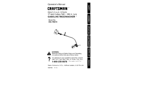 Craftsman Trimmer 358.79821 User Manual