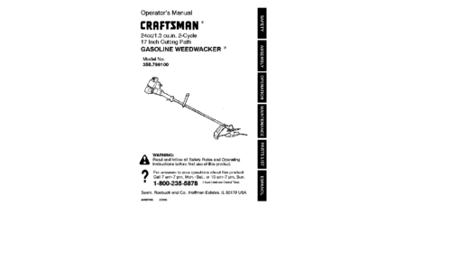 Craftsman Trimmer 358.7951 User Manual