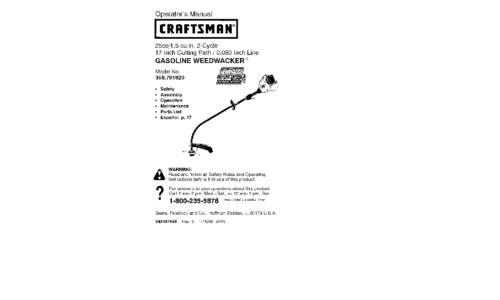 Craftsman Trimmer 358.79182 User Manual