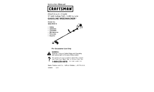 Craftsman Trimmer 358.79101 User Manual