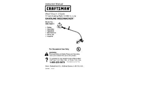 Craftsman Trimmer 358.745511 User Manual