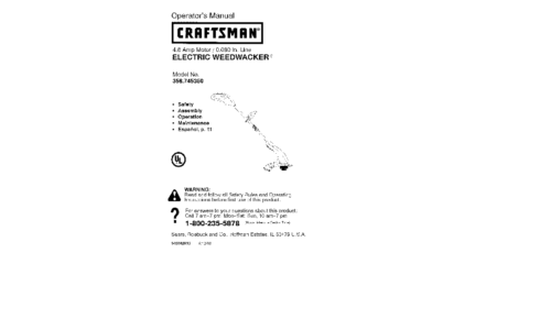 Craftsman Trimmer 358.74535 User Manual